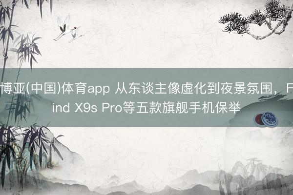 博亚(中国)体育app 从东谈主像虚化到夜景氛围，Find X9s Pro等五款旗舰手机保举