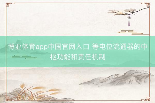 博亚体育app中国官网入口 等电位流通器的中枢功能和责任机制