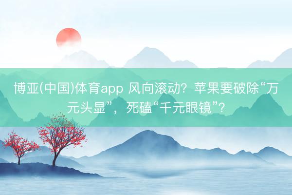 博亚(中国)体育app 风向滚动？苹果要破除“万元头显”，死磕“千元眼镜”？