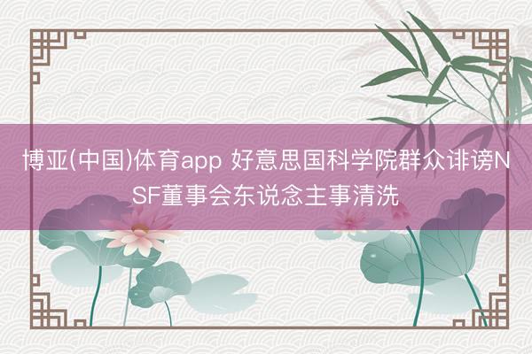 博亚(中国)体育app 好意思国科学院群众诽谤NSF董事会东说念主事清洗