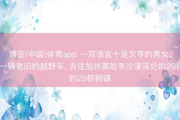 博亚(中国)体育app 一双语言十足欠亨的男女， 开着一辆老旧的越野车， 去往加州莫哈韦沙漠深处的29棕榈镇
