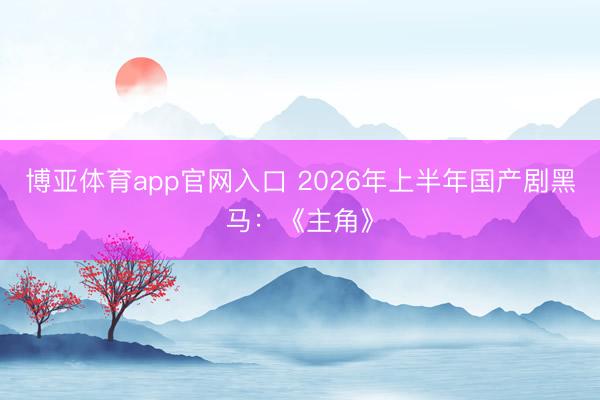 博亚体育app官网入口 2026年上半年国产剧黑马：《主角》