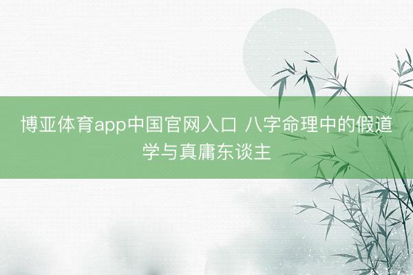 博亚体育app中国官网入口 八字命理中的假道学与真庸东谈主